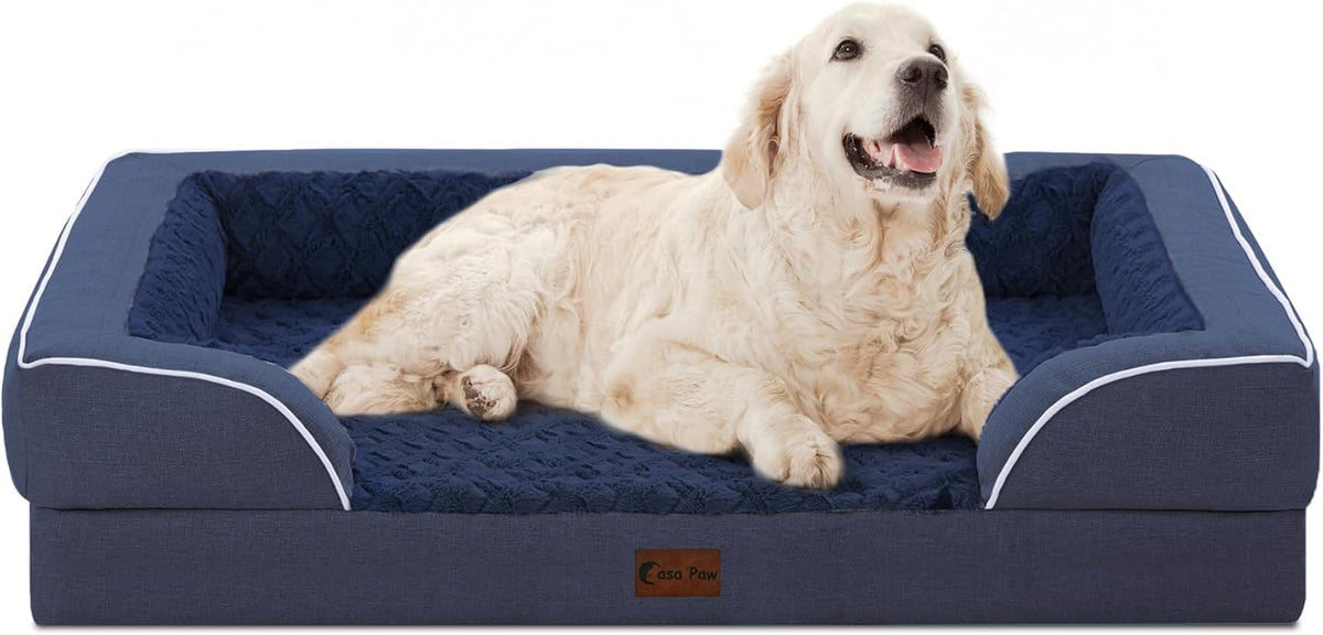 Orthopedic XL Dog Bed for Extra Large Dogs, Waterproof Memory Foam Dog Beds with Sides, Non-Slip