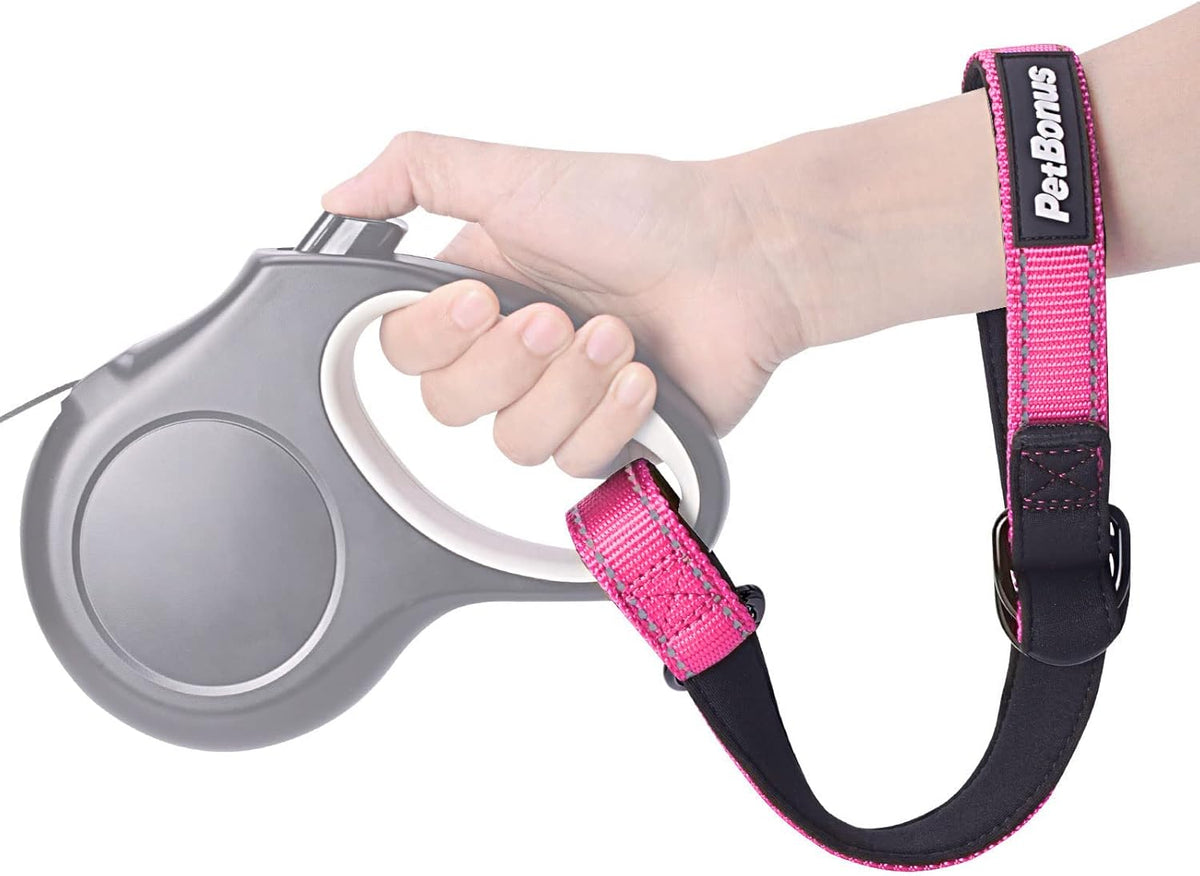 PetBonus Short Dog Leash, Safety Wrist Strap for Retractable Dog Leash, Reflective Design and
