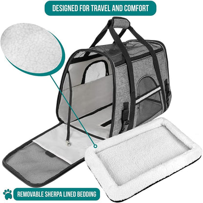 PetAmi Airline Approved Pet Carrier for Cat, Soft Sided Dog Carrier for Small Dog, Cat Travel