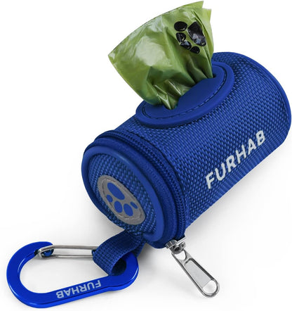 Dog Poop Bag Holder for Leash Doggie Waste Bag Dispenser Soft Fabric Puppy Potty Carrier Small