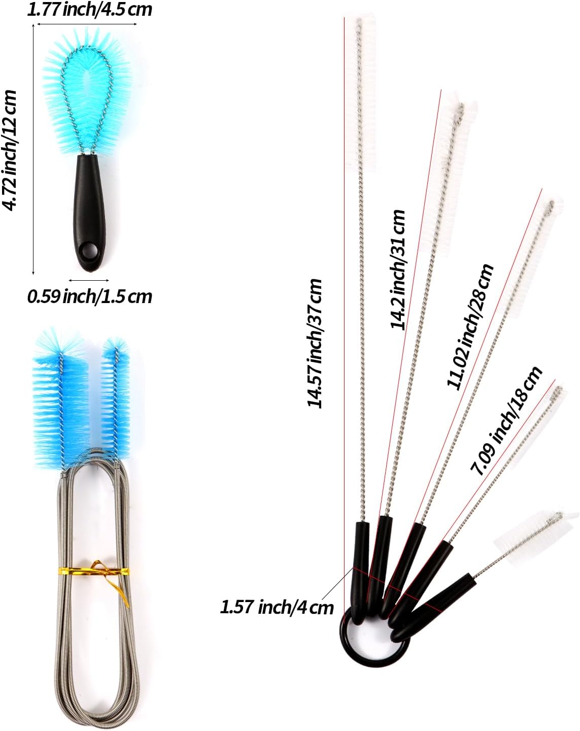 11 in 1 Fish Tank Aquarium Cleaning Brush Kit,Aquarium brushSutiable for Acrylic Fish Tank, and