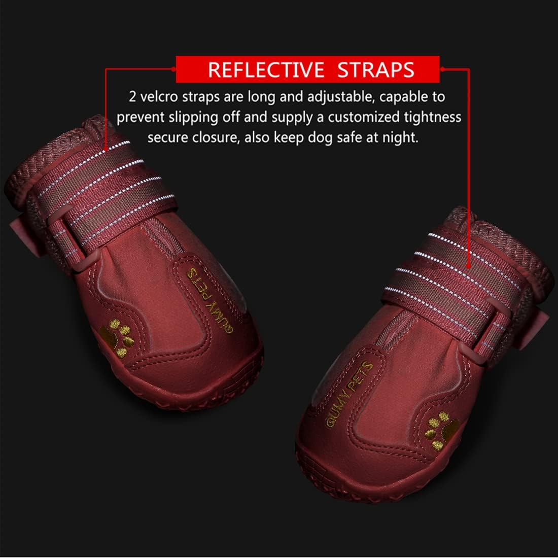 QUMY Dog Shoes for Large Dogs, Medium Dog Boots & Paw Protectors for Winter Snowy Day, Summer Hot