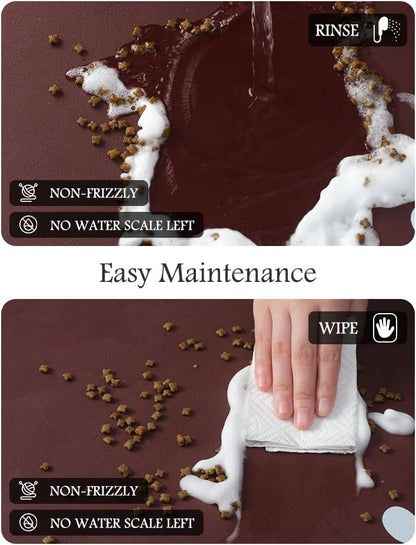 Pet Feeding Mat-Absorbent Dog Mat for Food and Water Bowl-No Stains Quick Dry Water Dispenser