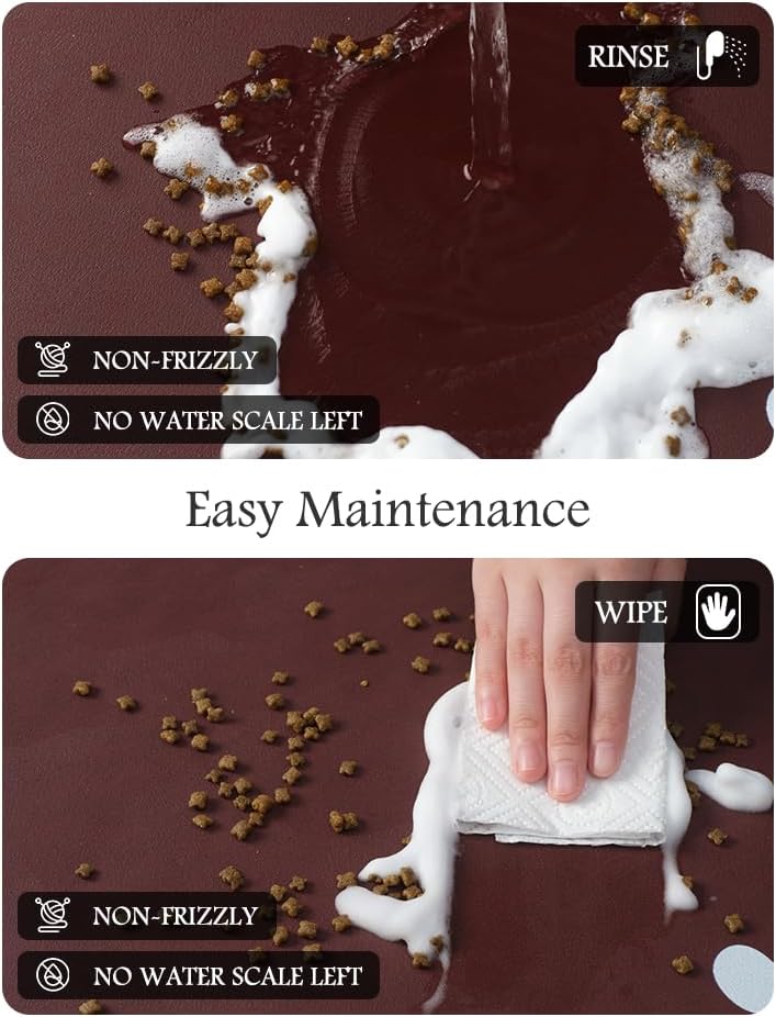 Pet Feeding Mat-Absorbent Dog Mat for Food and Water Bowl-No Stains Quick Dry Water Dispenser