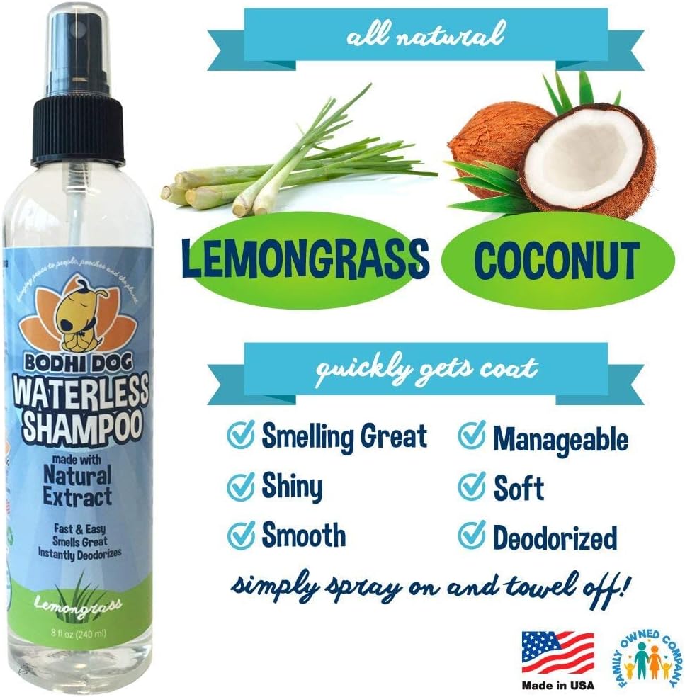 Bodhi Dog Waterless Shampoo for Dogs & Cats - Natural Dry Shampoo, Neutralizes Odor, No Rinse