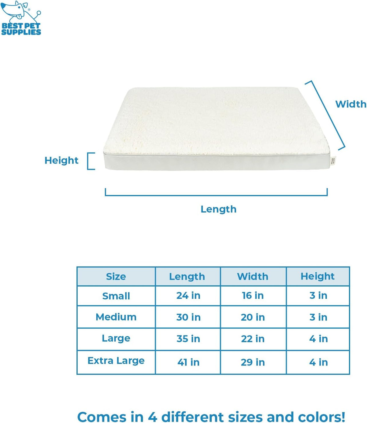 Best Pet Supplies Cute Dog Crate Mat Flat Bed with Waterproof Exterior, Thick Orthopedic Egg Foam