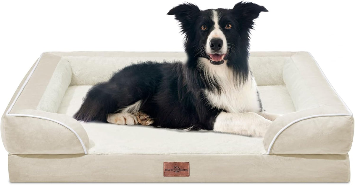 Comfort Expression Waterproof Dog Beds for Large Breed Dogs, Large Dog Beds Orthopedic Foam, Comfy