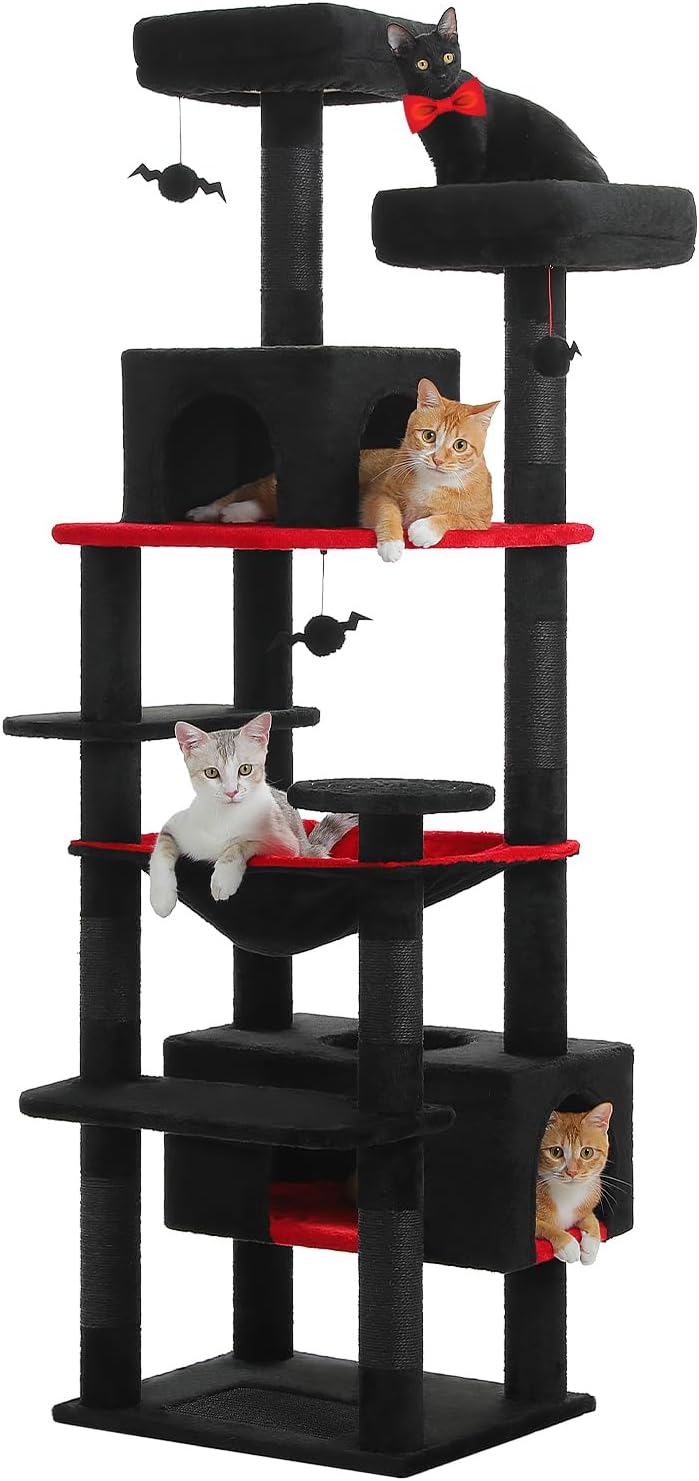 PAWZ Road Large Cat Tree, 72 Inches Gothic Cat Tower for Large Cats, Cat Condo with Sisal-Covered