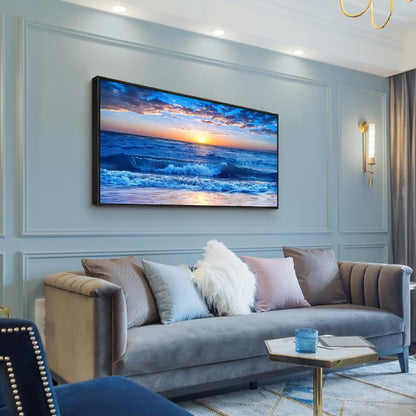 Wapluam Canvas Wall Art For Living Room Large Wall Decor For Bedroom Office Wall Decorations Blue