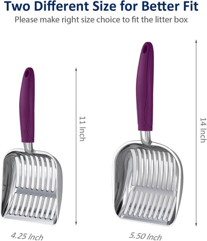 WePet Cat Litter Scoop, Aluminum Alloy Sifter, Kitty Metal Scooper, Deep Shovel, Long Handle, Poop