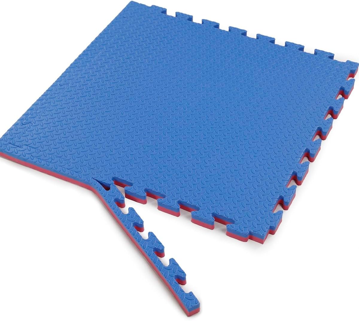 Xspec 1" Extra Thick 48 sq ft Reversible EVA Gym Foam Floor Mat Tiles (24" x 24"), Steel Pattern