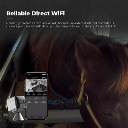 NomadEye Wireless Horse Trailer Camera – 4K Live Video & 2-Way Audio – WiFi Connect – Magnetic