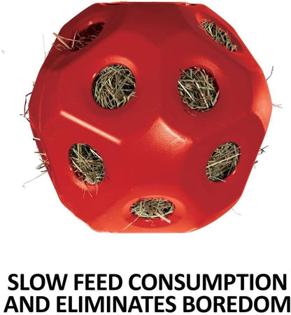 Schneiders Slow Feed Hay Ball Feeder for Horses | Color Red Horse Stable Companion | Slow Feed