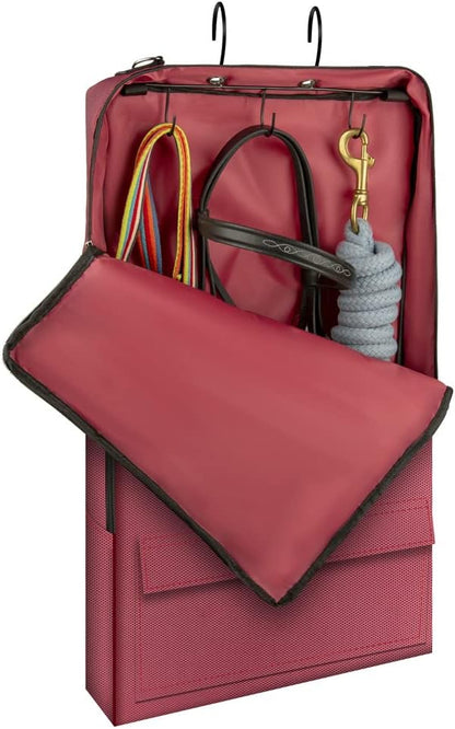 Horse Bridle Bag, Horse Tack Carry Bag with 3 Prong Tack Rack for Halters, Bridle, Harness
