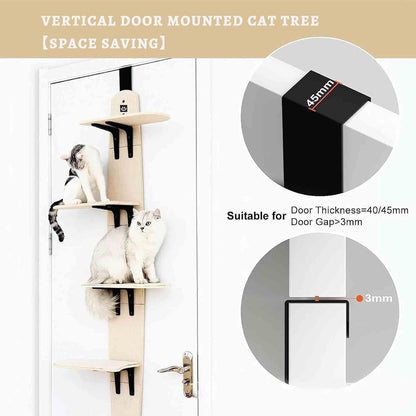 Door Hanging Cat Shelf, Multi Level Door Hanging Cat, Cat Tree Door Hanger Mounted Cat Shelves Cat