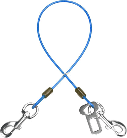 Dog Seat Belt Harness for Car,Dog Seatbelt of Coated Wire Leash Safety Restraint,No Chew Tether