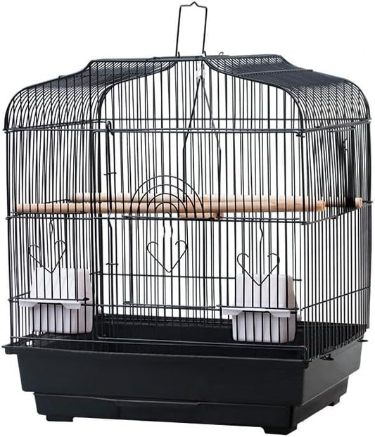 Travel Bird Cage 20.5×18.1×14.2in Portable Birdcage with Handle and Perches for Small Parrots