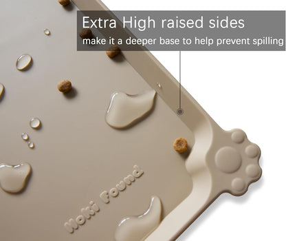 Hoki Found L Silicone Non Slip Pet Dog Cat Bowl Mats - Placemat - Feeding Mat - Waterproof - For