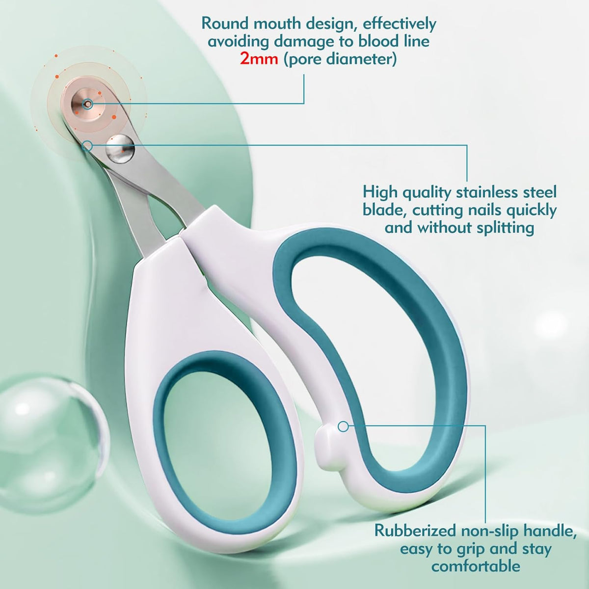 Cat Nail Clipper, Durable Stainless Steel Cat Nail Trimmer with Sharp Blade and Anti-Slip Handle