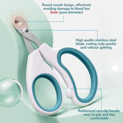 Cat Nail Clipper, Durable Stainless Steel Cat Nail Trimmer with Sharp Blade and Anti-Slip Handle