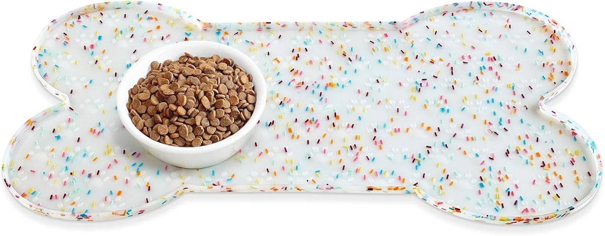 Dog Food Mat Anti-Slip Silicone Dog Bowl Mat Thicker Pet Placemat Waterproof Cat Feeder Pad with