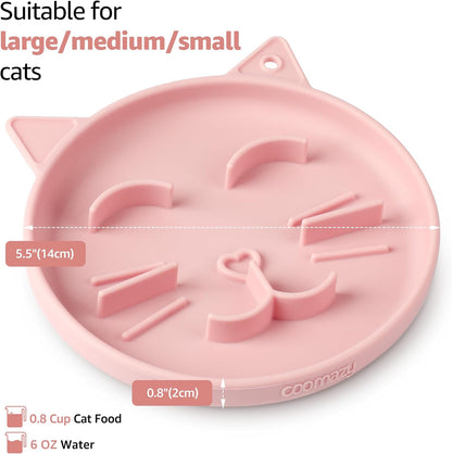 Coomazy Silicone Slow Feeder Dog Cat Bowls, Interactive Puzzle Toy for Pets Dry/Wet Food Training
