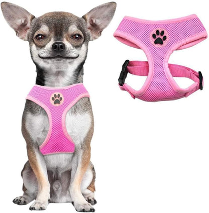 BINGPET Small Dog Harness - Breathable Mesh Puppy Cat Harnesses - No Pull Adjustable Dog Harness