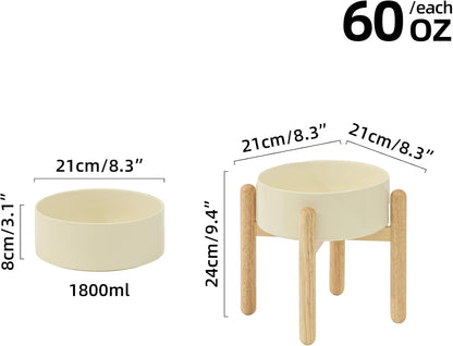 Ceramic 8.2inch Raised Dog Bowl with Stand for Large - Breed Dogs, Pet Food and Water Feeder(Single