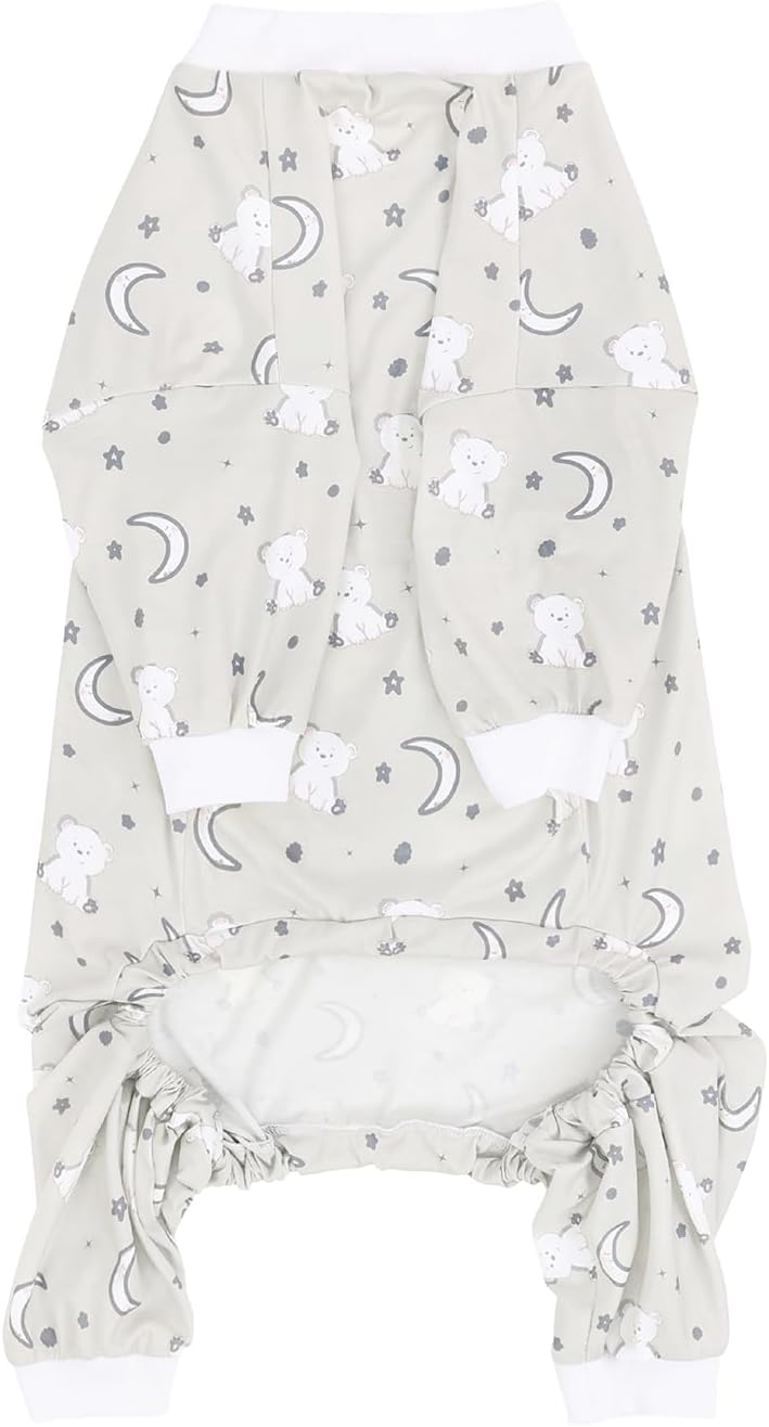 HDE Dog Pajamas One Piece Jammies Jumpsuit Pet Clothes Outfit Stretchy Lightweight Comfy Shirt Pjs