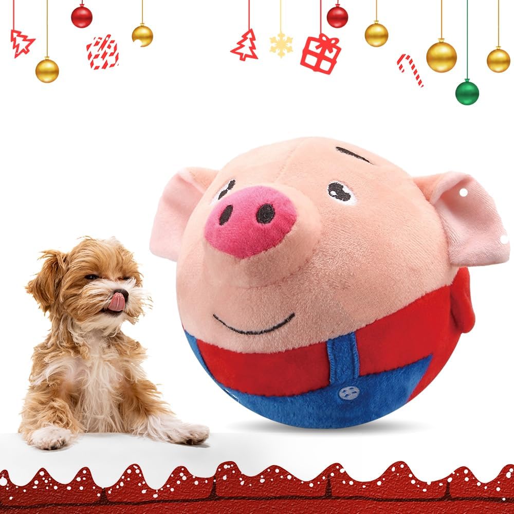 2025 Upgrade Active Moving Pet Plush Toy, Squeaky Dog Ball Toy Interactive Dog Toy for Boredom Pet