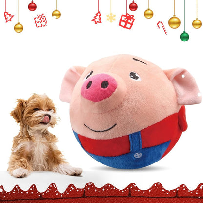 2025 Upgrade Active Moving Pet Plush Toy, Squeaky Dog Ball Toy Interactive Dog Toy for Boredom Pet