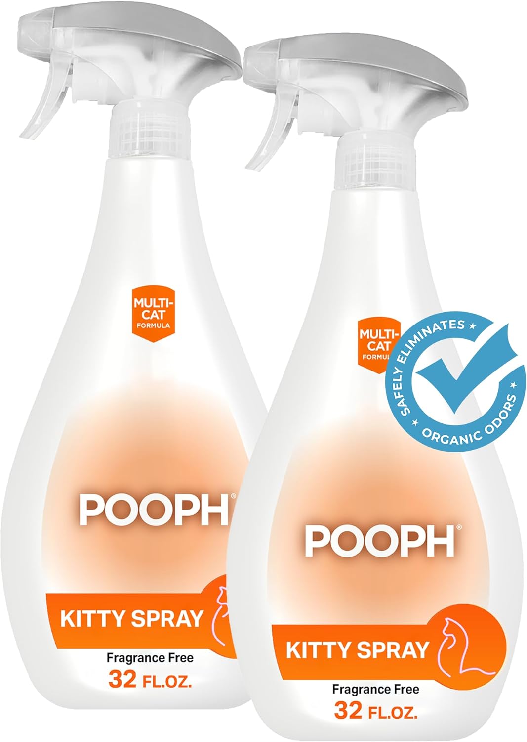 POOPH Kitty Spray - Odor Eliminator, 32oz - Dismantles Odors on a Molecular Basis, Cats, Freshener