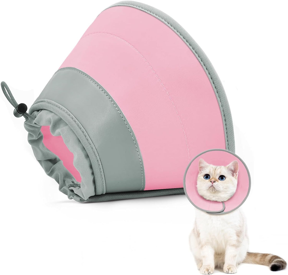 Cat Cone Collar Soft to Stop Licking, Adjustable, Foldable Lightweight Kitten Cones After Surgery