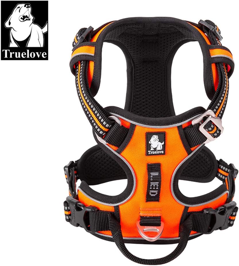 TRUE LOVE Dog Harness No Pull Nylon Reflective Pet Harness Adjustable Comfortable Control Step-in