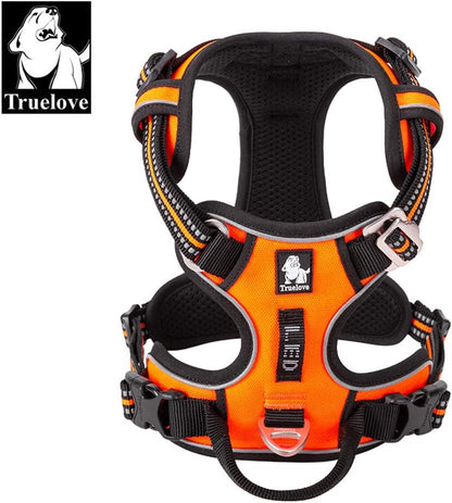 TRUE LOVE Dog Harness No Pull Nylon Reflective Pet Harness Adjustable Comfortable Control Step-in