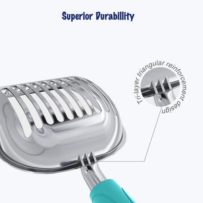 WePet Cat Litter Scoop, Aluminum Alloy Sifter, Kitty Metal Scooper, Deep Shovel, Long Handle, Poop