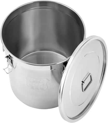 DYNAMI 12.7Gal 304 Stainless Steel Rice Storage Container,Extra Large Food Grade Canister,40-90Lbs