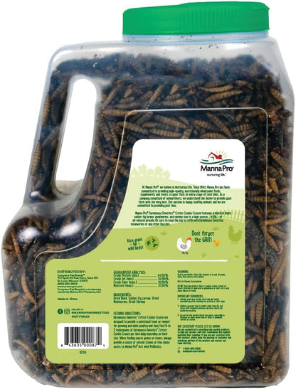 Manna Pro Farmhouse Favorites Critter Combo Crunch Bug Jug – Engaging Poultry Treat – Blend of
