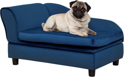 PawHut Luxury Fancy Dog Couch with Hidden Storage, Small Dog Sofa Bed with 2" Soft Foam, Modern Pet