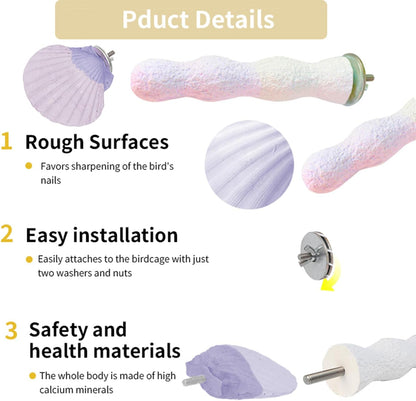 Parrot Perch Bird Perches for Cage Parrot Beak Grinding Stone Rough Surface High Calcium Mineral
