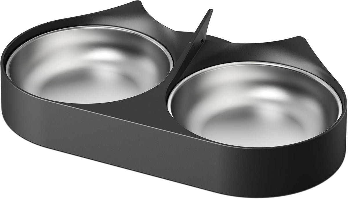 PETLIBRO Pet Food Splitter with Stainless Steel Bowls, Automatic Cat Feeder Bowls for Two Cats or