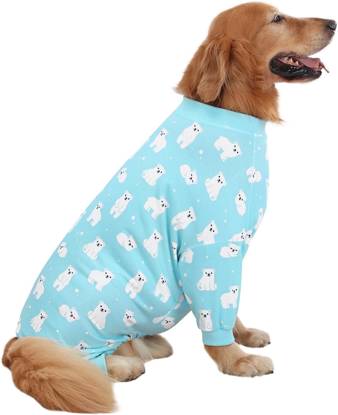 HDE Dog Pajamas One Piece Jammies Jumpsuit Pet Clothes Outfit Stretchy Lightweight Comfy Shirt Pjs