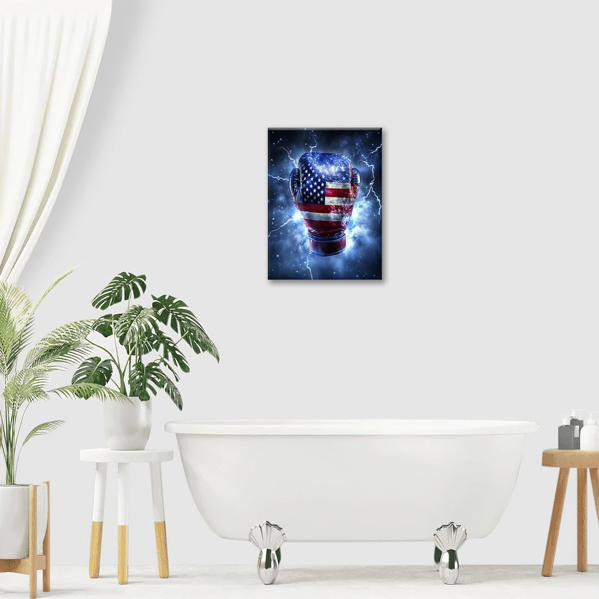 Sports Boxing Wall Art Canvas American Flag Wall Decor Prints Framed Painting Gym Pictures Gifts