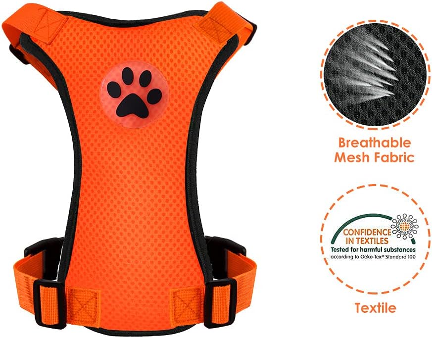 Lukovee Dog Seat Belt - Adjustable Dog Car Harness for Large, Medium, Small Dogs - Soft Padded &