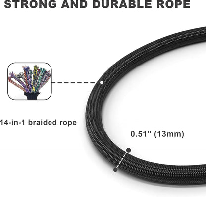 Rope Dog Leash, 4 ft Heavy Duty Dog Leash with Aviation Aluminum Auto Locking Carabiner, Strong