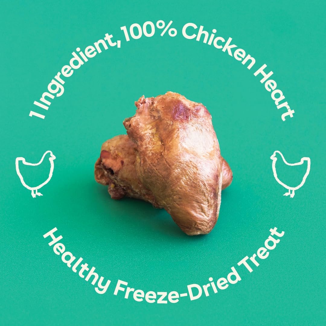 Pupford Freeze Dried Chicken Hearts Treat for Dogs & Puppies - Healthy, Natural, Single Ingredient