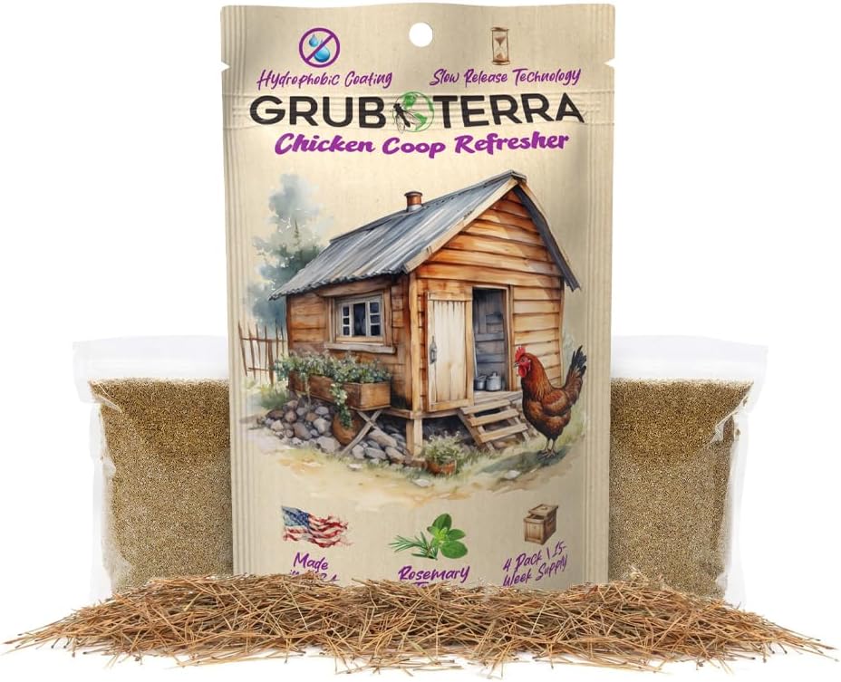GrubTerra Coop Refresher Odor Freshener for Chicken Pen, Suitable for Chicken Waterer and Chicken