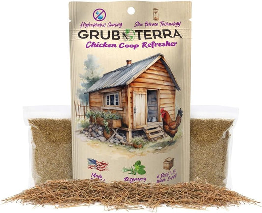 GrubTerra Coop Refresher Odor Freshener for Chicken Pen, Suitable for Chicken Waterer and Chicken