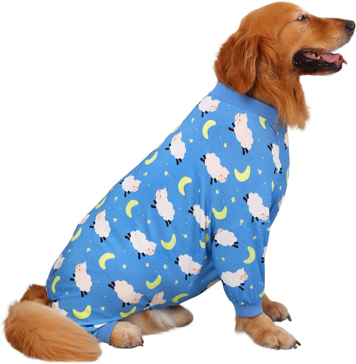 HDE Dog Pajamas One Piece Jammies Jumpsuit Pet Clothes Outfit Stretchy Lightweight Comfy Shirt Pjs