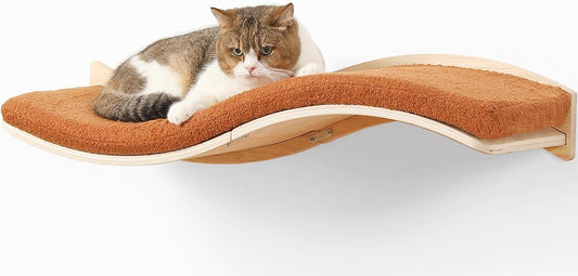 Cat Wall Shelves for Large Cats - Wall Mounted Furniture with Comfortable Cushion, Perfect Perch